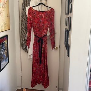 Laia Patterned Dress with Velvet Bow